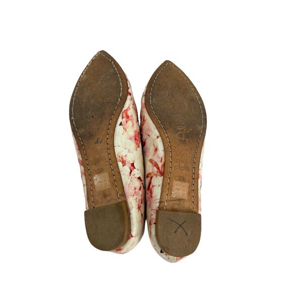 Alice + Olivia Flats Womens 39 Hudson Pink Floral Patent Leather Pointed Toe - Picture 6 of 8